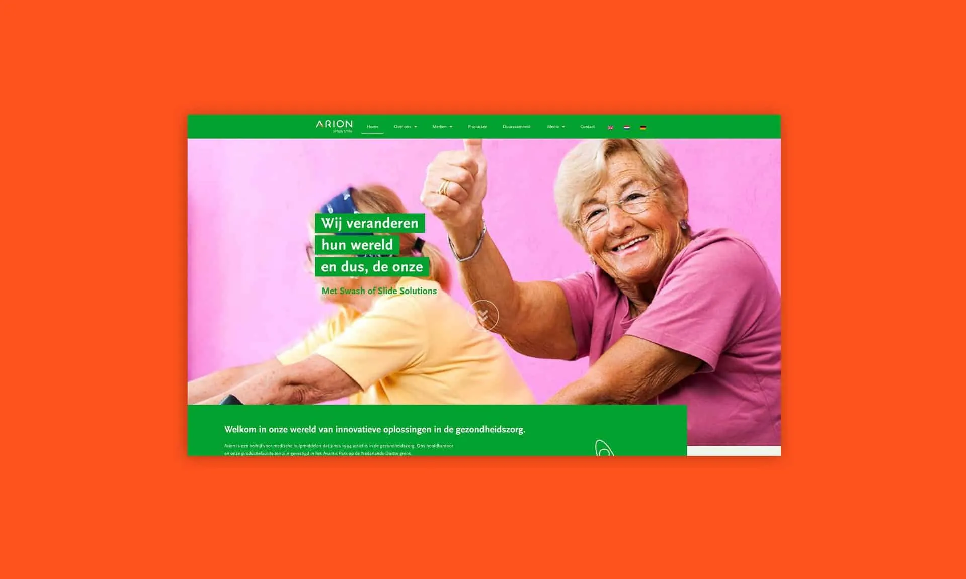 The custom website and healthcare webshop of Arion Group