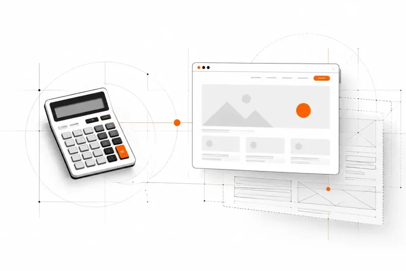 Rekenmachine naast een websiteontwerp: AI als hulpmiddel bij webdesign