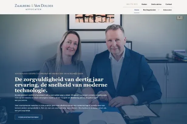 De homepage van Zaalberg & Van Dolder Advocaten