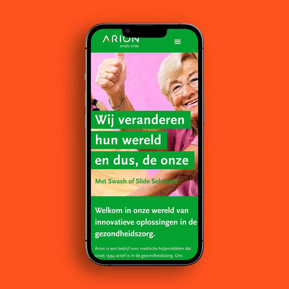 Arion Group — de zorgwebshop op mobiel