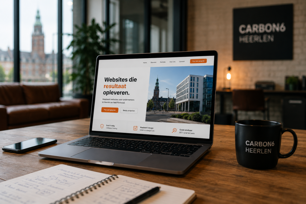 Website laten maken in Heerlen: De complete gids voor ondernemers in 2026 10 Maatwerk website die resultaat oplevert, op kantoor in Carbon6 Heerlen